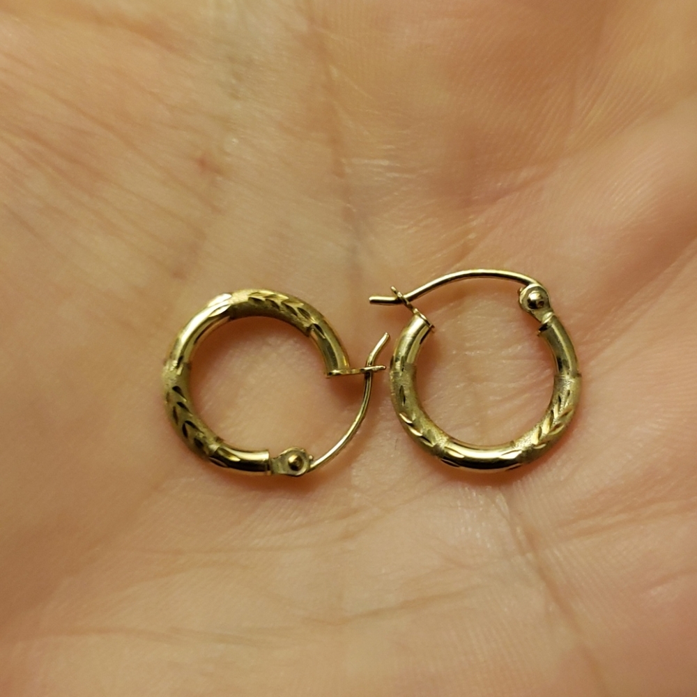 10k marked gold hoops.